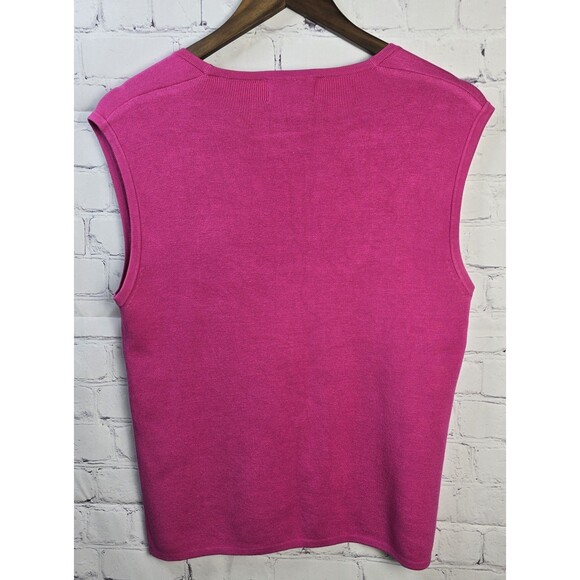 Vintage California Sytle Pink Sleeveless Silk Blend Square Neck Tank Sz Med - Picture 3 of 3